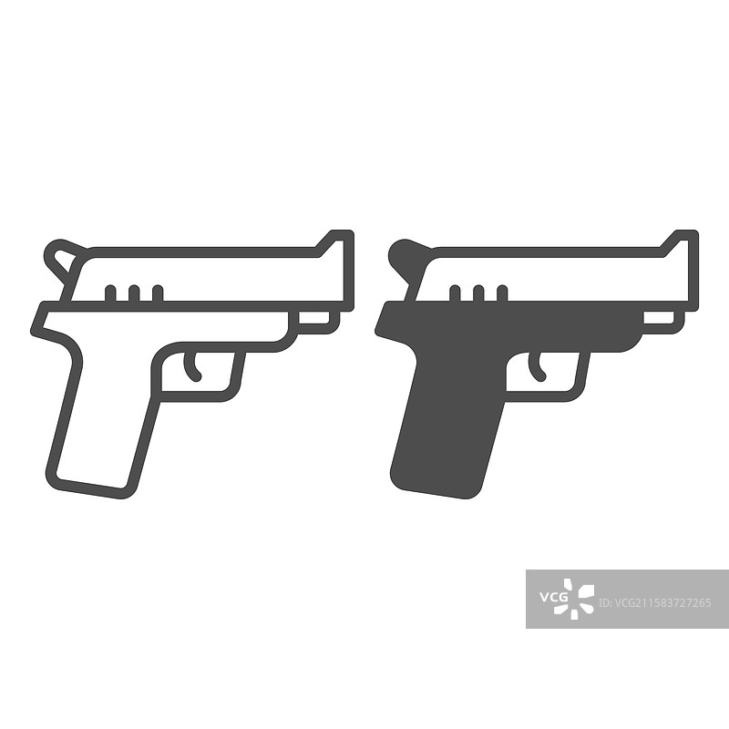 贝雷塔手枪系列与法律的实心图标图片素材