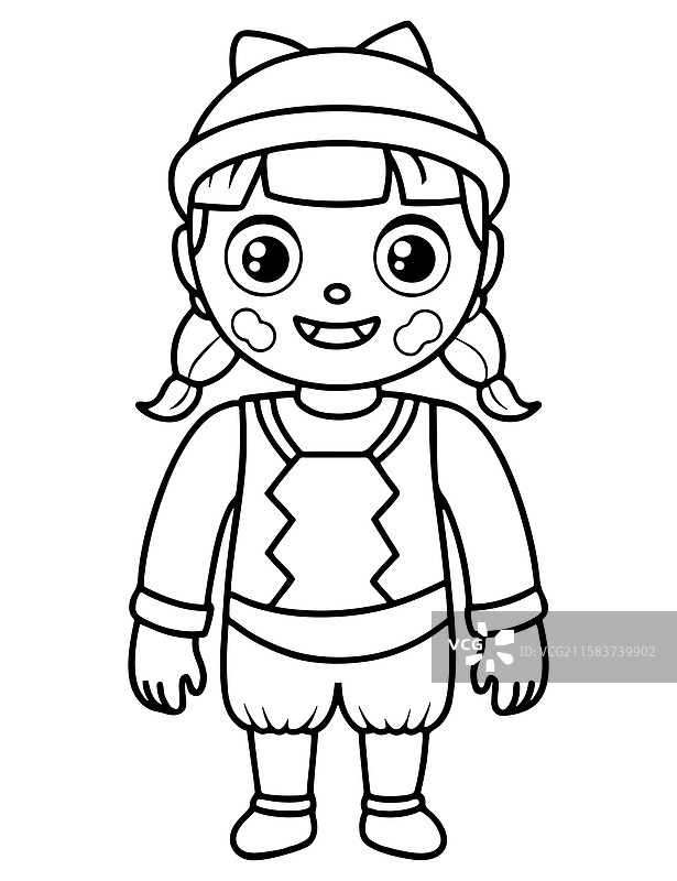 儿童僵尸末日涂色页图片素材