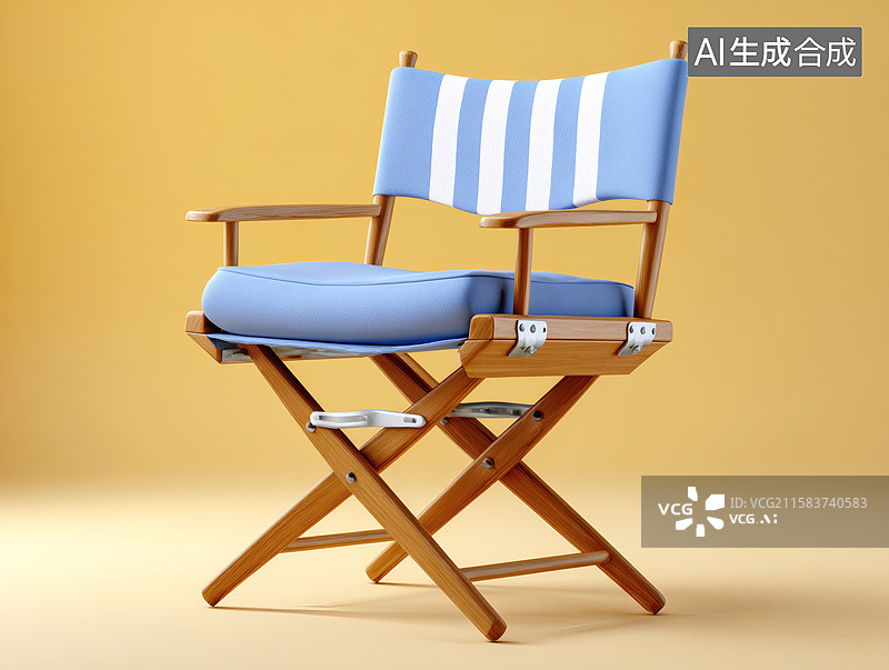 【AI数字艺术】一把3D卡通折叠椅图片素材