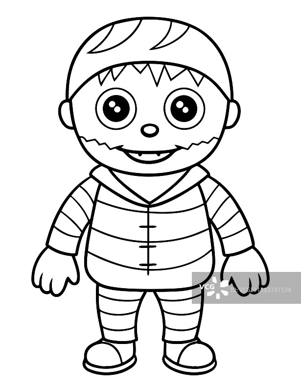 儿童僵尸 apocalypse 填色页图片素材