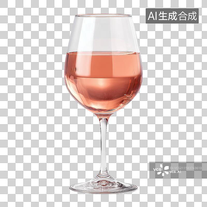 【AI数字艺术】一杯色泽优雅的粉红葡萄酒图片素材