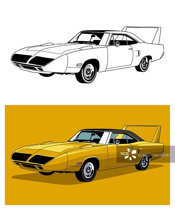 1970年黄色肌肉车传奇图片素材