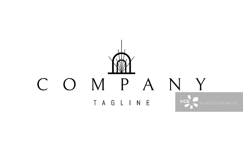 带有抽象拱门图像的标志图片素材