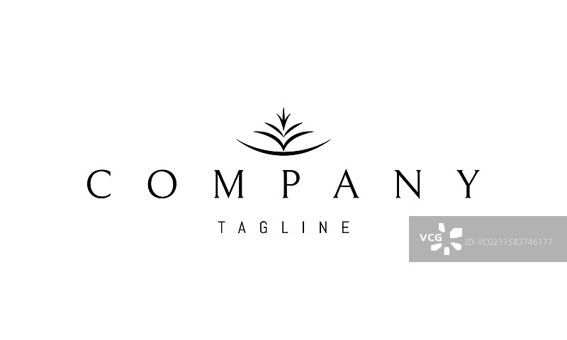 带有抽象喷泉图像的标志图片素材