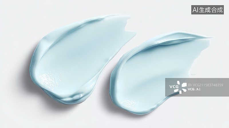 【AI数字艺术】保湿补水免洗面膜浅蓝色奶油乳液质地图片素材