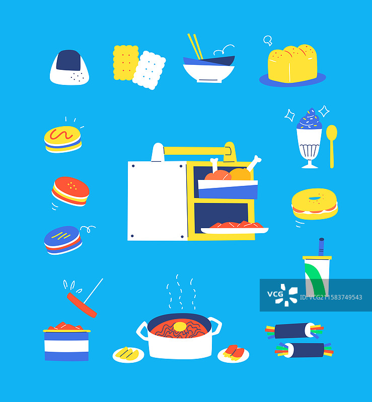 插图，外卖食品，快餐，食物图片素材