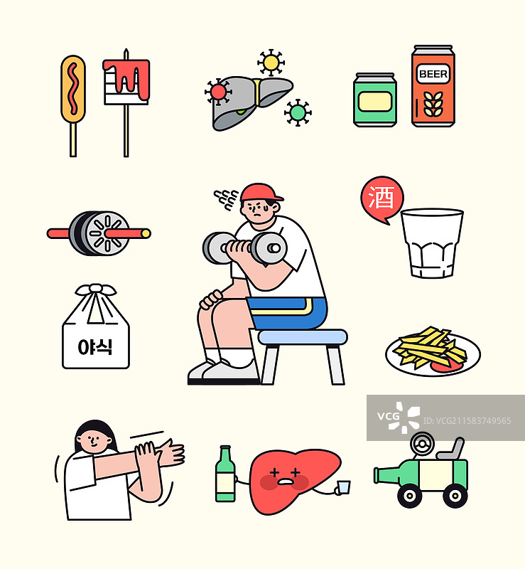 插图，医疗保健，肥胖，饮食图片素材