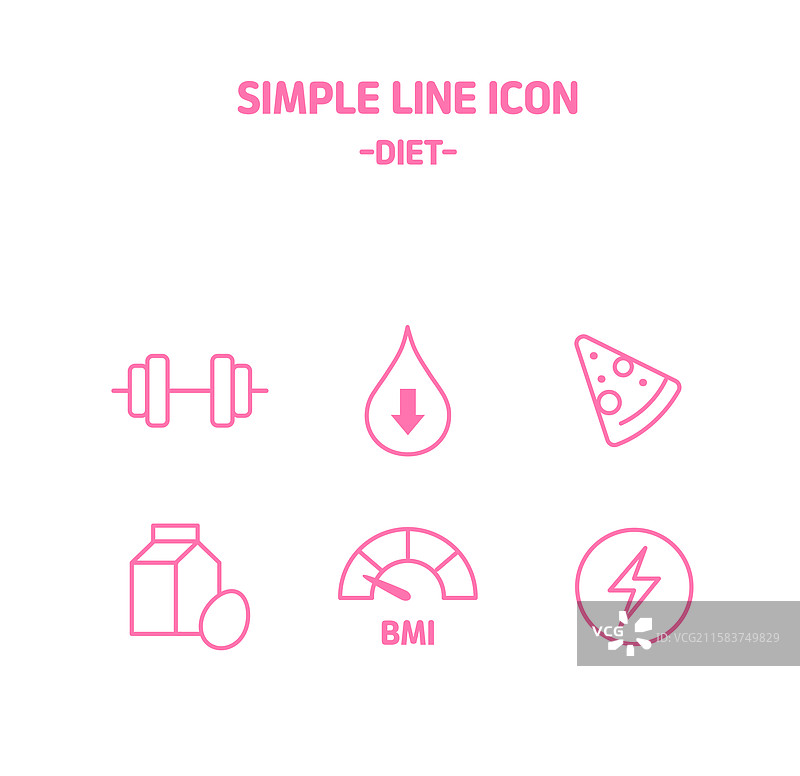 图标，线条图标，简单，饮食，膳食补充剂，饮食，肌肉增强锻炼，胆固醇，蛋白质，身体质量指数，活力图片素材