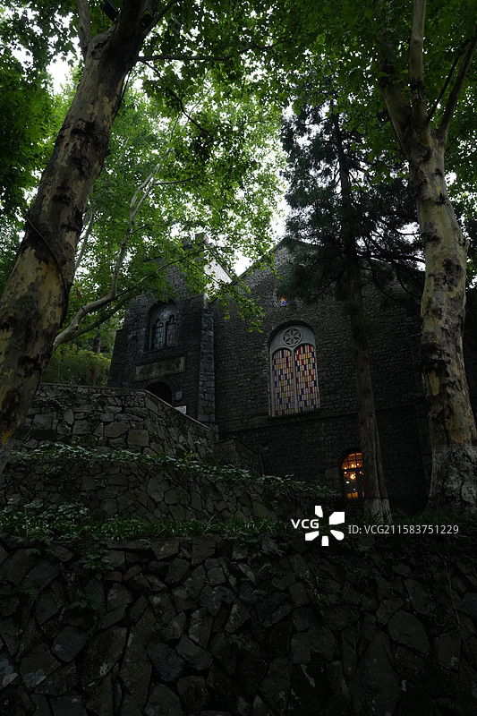 莫干山景区 莫干山大教堂 大礼拜堂 教堂 美国人海依士建于1923年 原称“聚会堂”图片素材