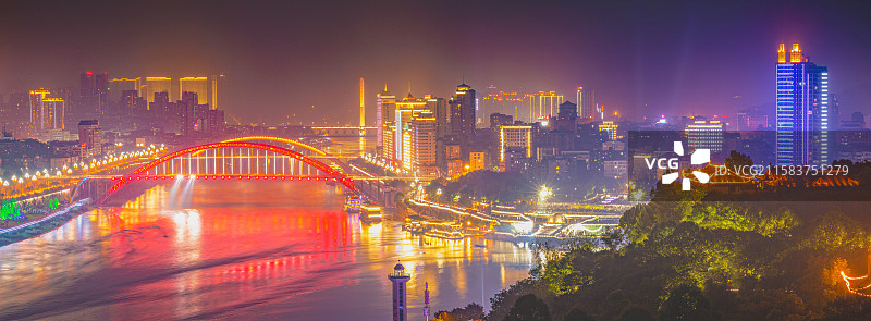 宜宾三江汇流城市璀璨夜景图片素材
