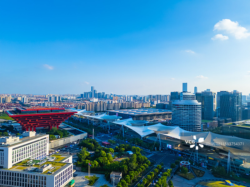 航拍上海世博园区图片素材