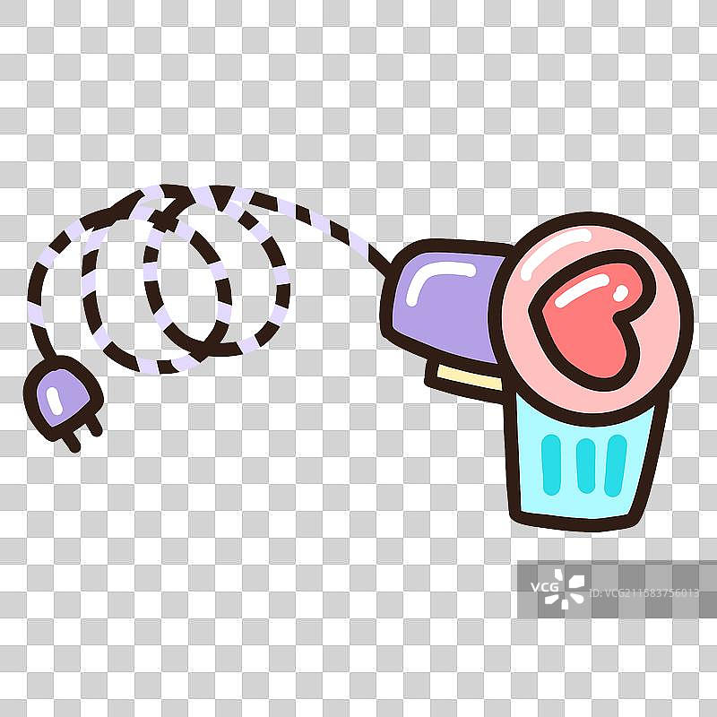 吹风机可爱小元素图片素材