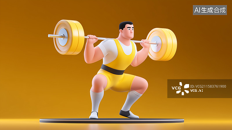 【AI数字艺术】3D举重运动员图片素材