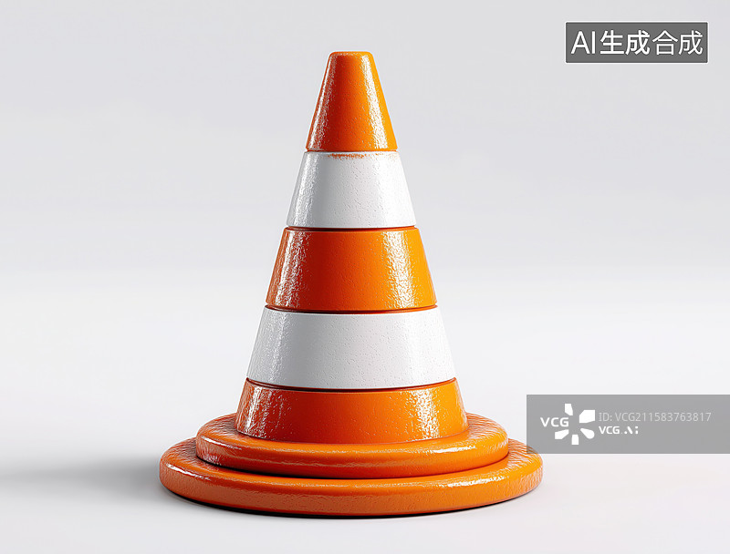 【AI数字艺术】交通锥单个元素图片素材