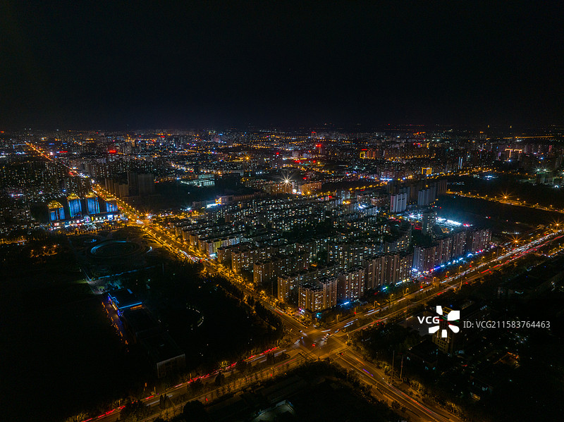 河北省廊坊市城市夜景图片素材