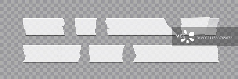 撕裂的粘性胶带条套装图片素材