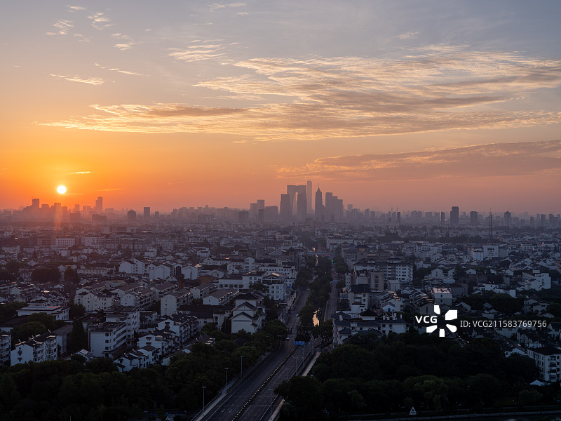 苏州姑苏区看工业园区CBD图片素材