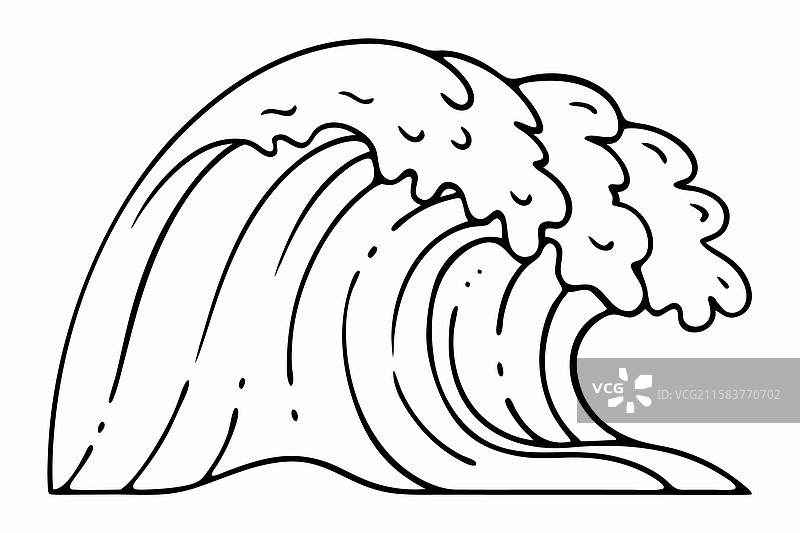 强大的海浪在波峰中图片素材