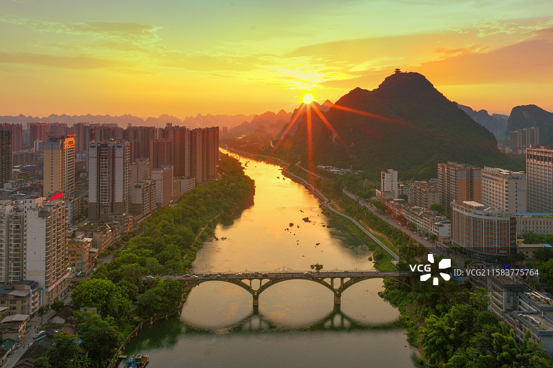 广西河池市宜州区城市风光图片素材
