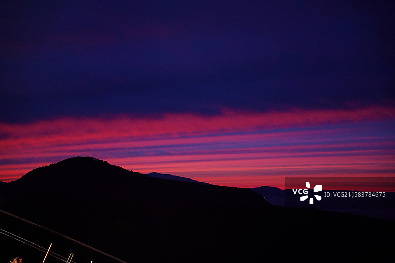 小樽天狗山晚霞图片素材