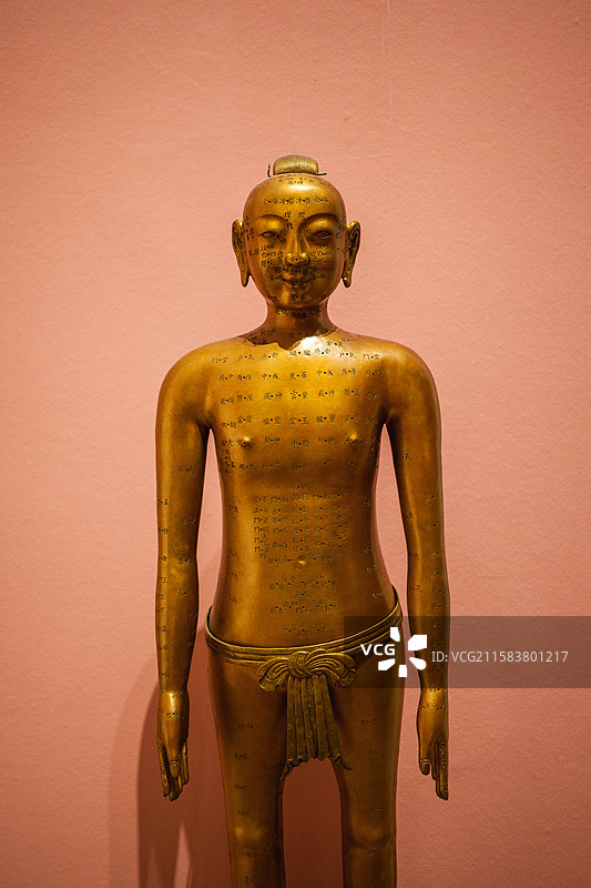 中国传统文化中医针灸穴位铜人图片素材