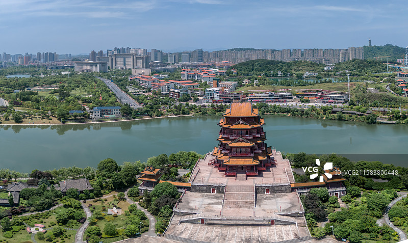 航拍宜春城市风光图片素材