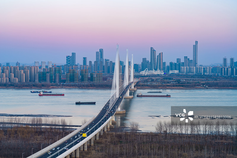江苏南京江心洲长江大桥/南京长江五桥图片素材