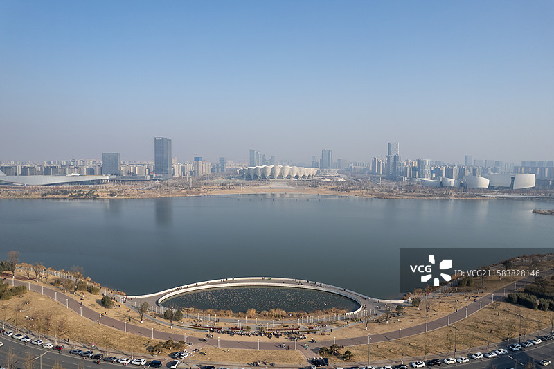 西安浐灞长安书院全景图片素材