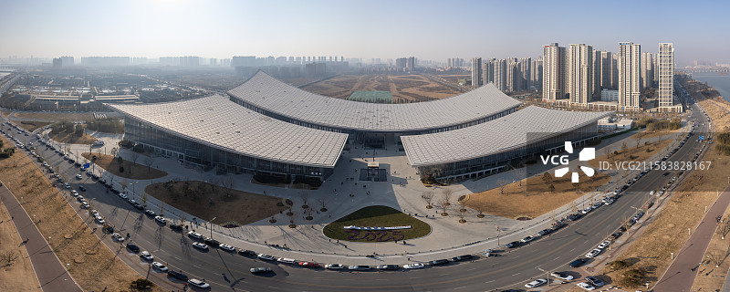 西安浐灞长安书院全景图片素材