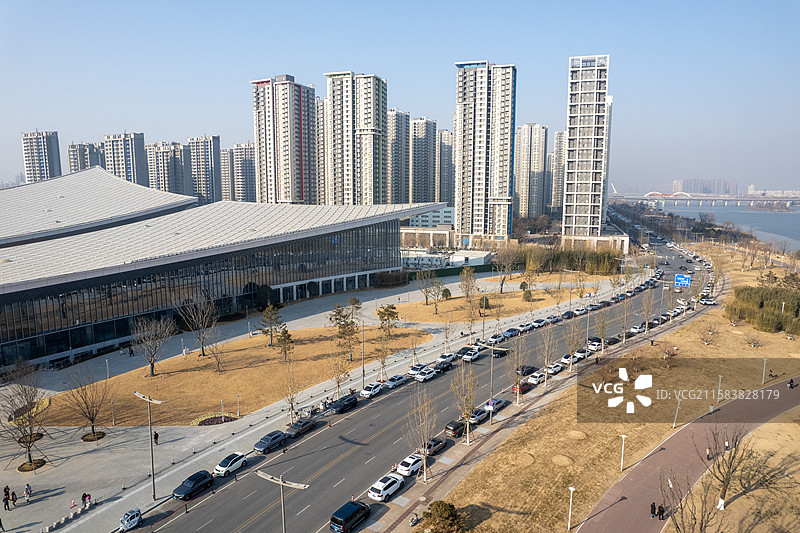 西安浐灞长安书院全景图片素材