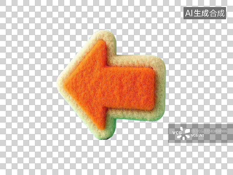 【AI数字艺术】3D卡通毛毡方向箭头图片素材