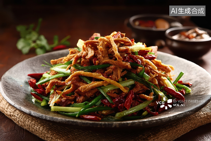 【AI数字艺术】中餐美食-鱼香肉丝图片素材