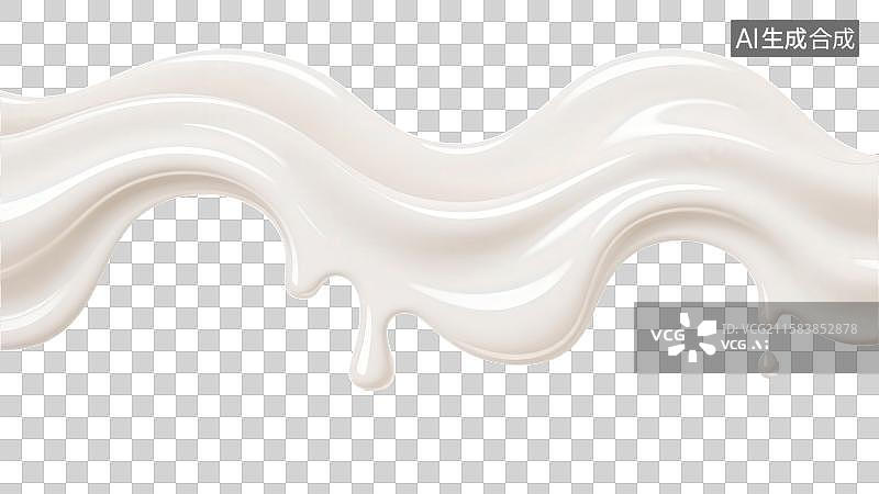 【AI数字艺术】3D渲染免抠图形元素手绘牛奶丝滑喷溅或酸奶奶或牛奶奶油状液体融化形状图片素材