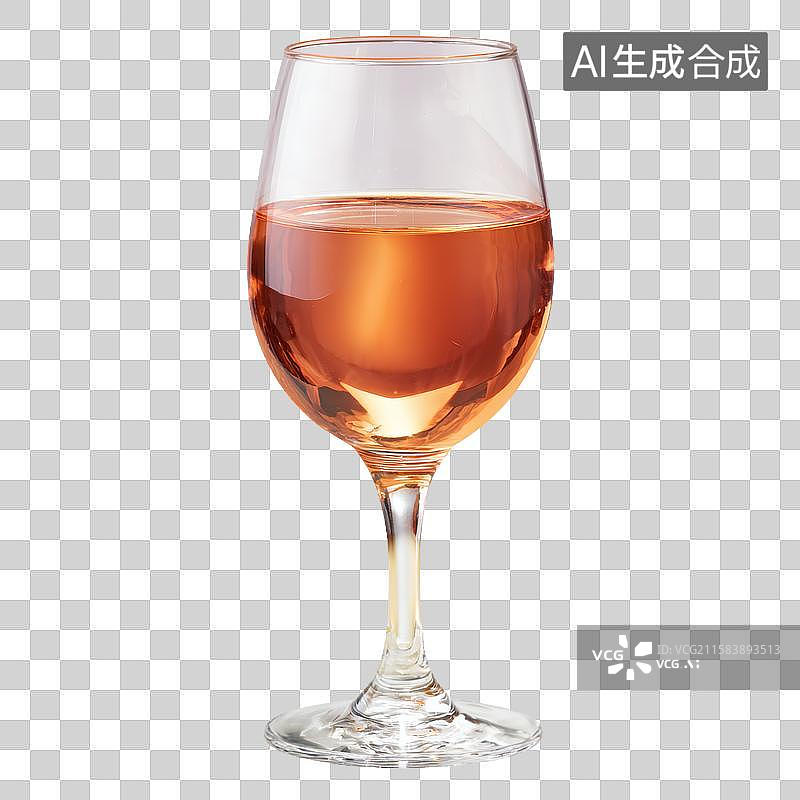 【AI数字艺术】一杯色泽优雅的粉红葡萄酒图片素材