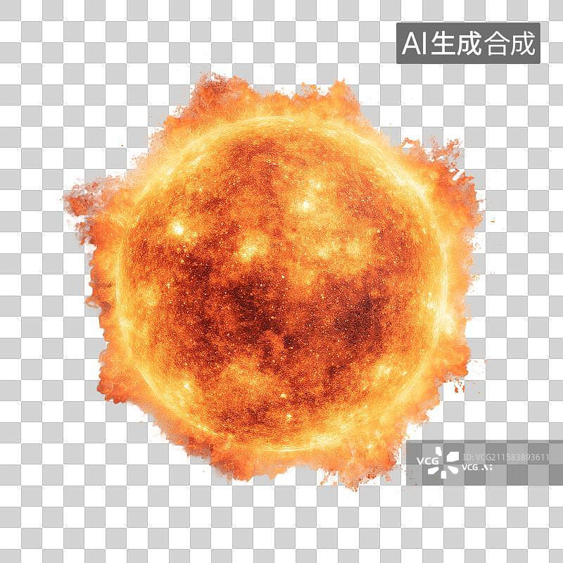 【AI数字艺术】作为炽热天体的太阳及其强烈活动图片素材