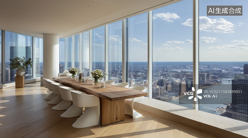【AI数字艺术】现代办公室会议室空间图片素材