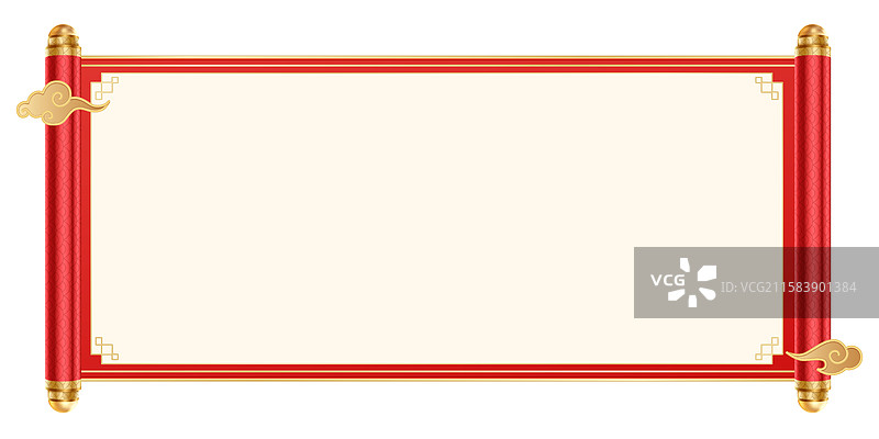 传统喜庆画轴插图图片素材