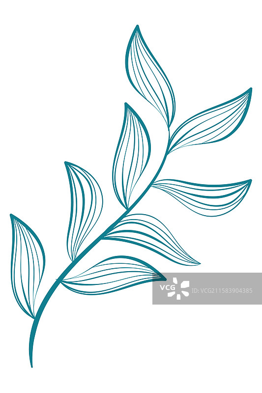 一幅极简风格的线条画，描绘了一根抽象的树枝图片素材