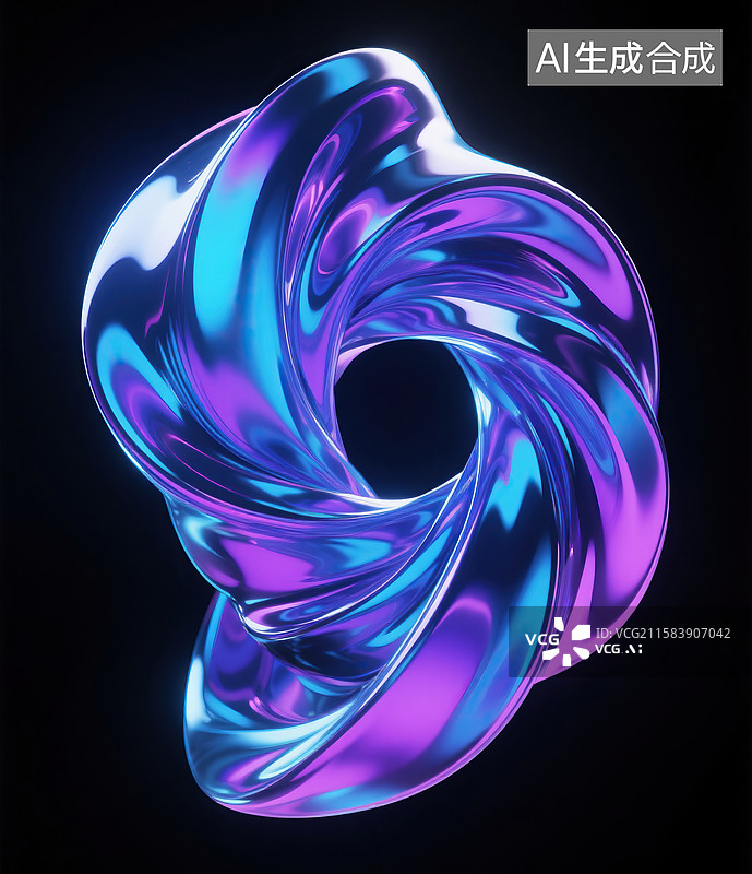 【AI数字艺术】艳丽液体金属抽象元素图片素材