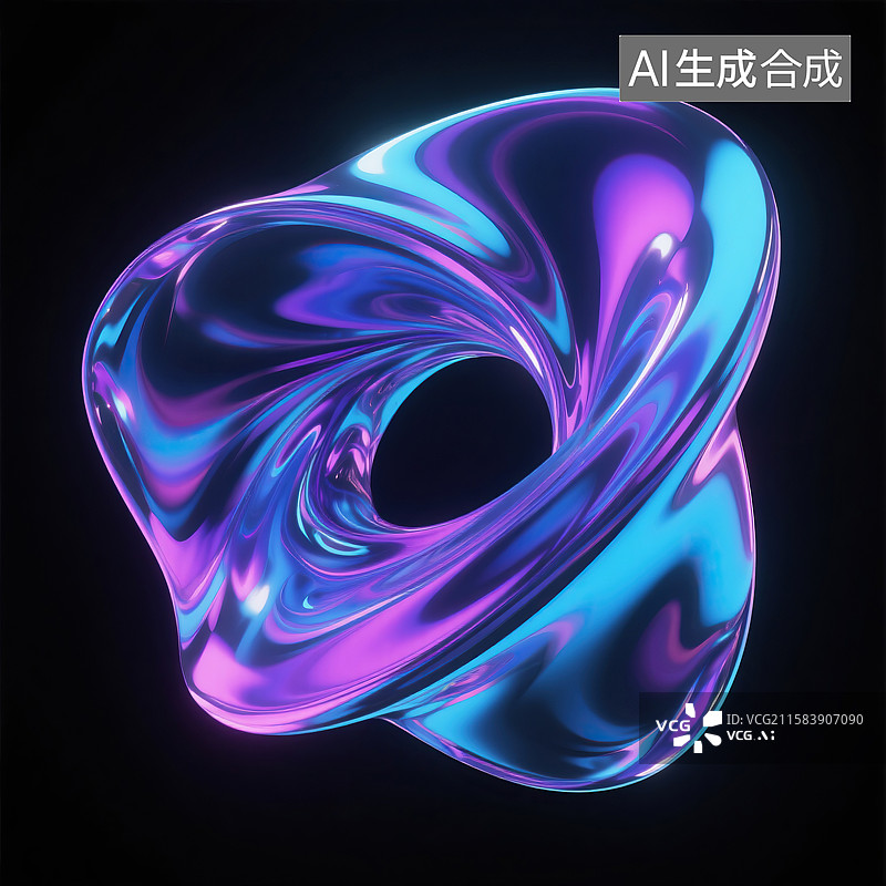 【AI数字艺术】艳丽液体金属抽象元素图片素材