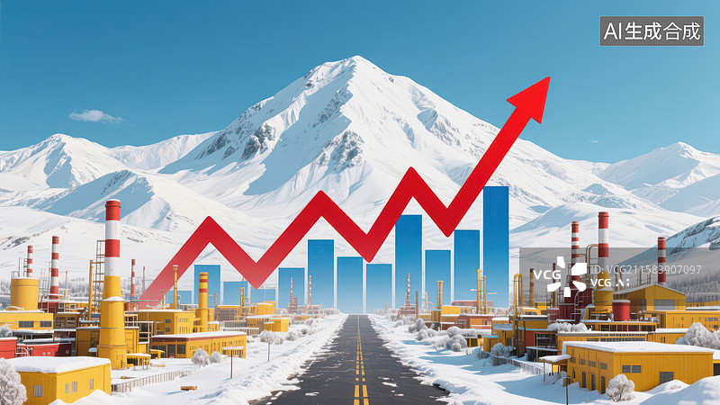 【AI数字艺术】工业增长趋势图图片素材