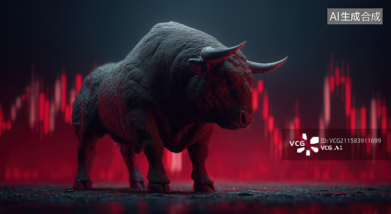 【AI数字艺术】金融市场牛市概念图图片素材