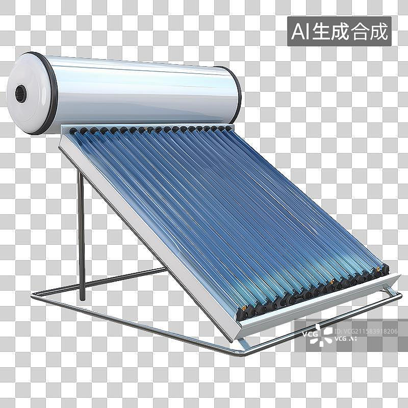 【AI数字艺术】3D风格新能源主题之太阳能热水器元素图片素材
