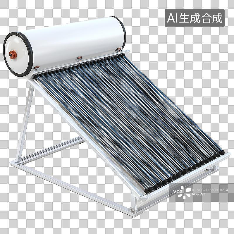 【AI数字艺术】3D风格新能源主题之太阳能热水器元素图片素材