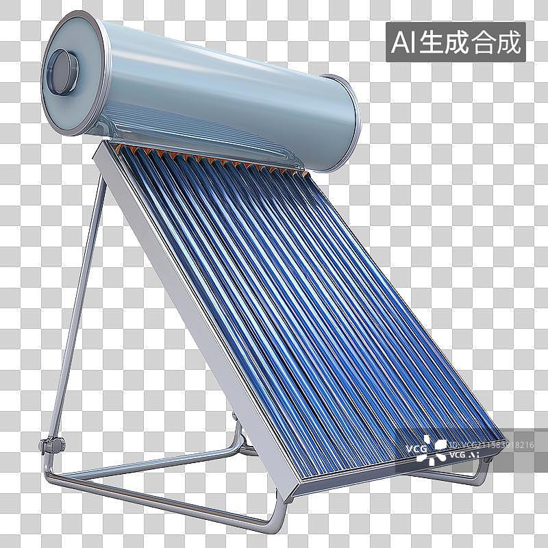【AI数字艺术】3D风格新能源主题之太阳能热水器元素图片素材