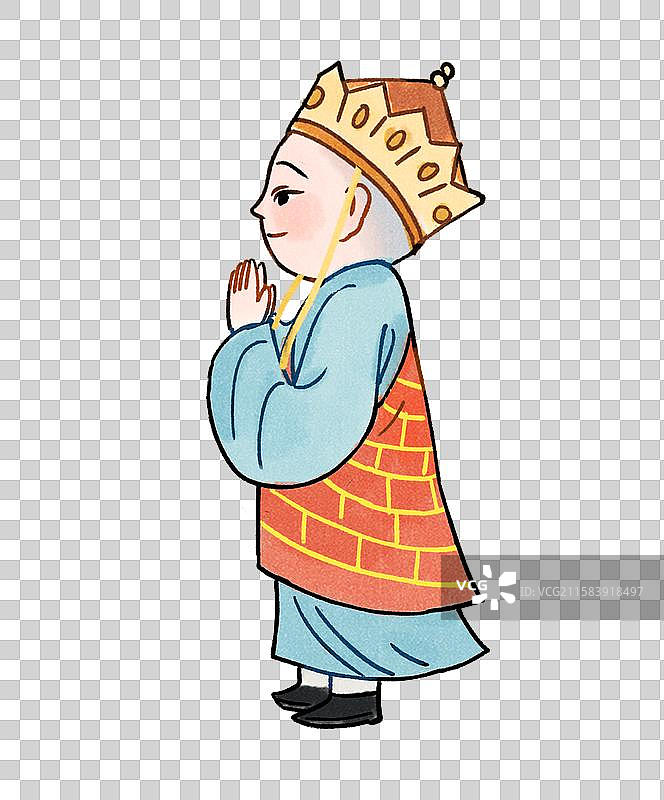 西游记唐僧和尚僧侣卡通水墨插画元素图片素材