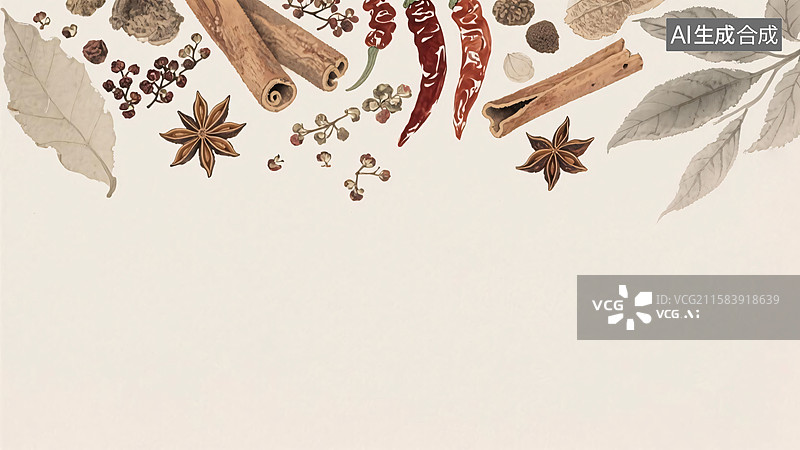 【AI数字艺术】水墨画香料背景图片素材