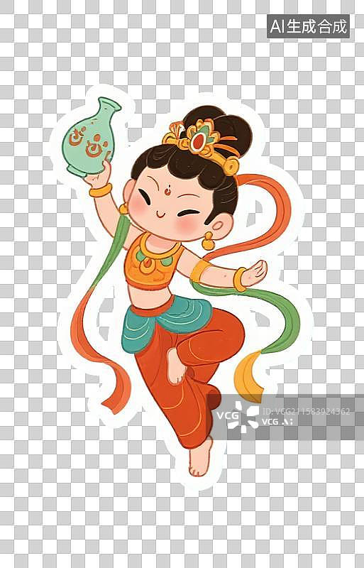 【AI数字艺术】敦煌小仙女元素图片素材