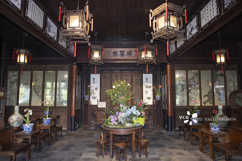苏州园林留园楠木厅五峰仙馆图片素材