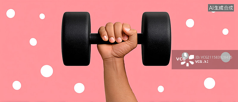 【AI数字艺术】单手举着哑铃图片素材